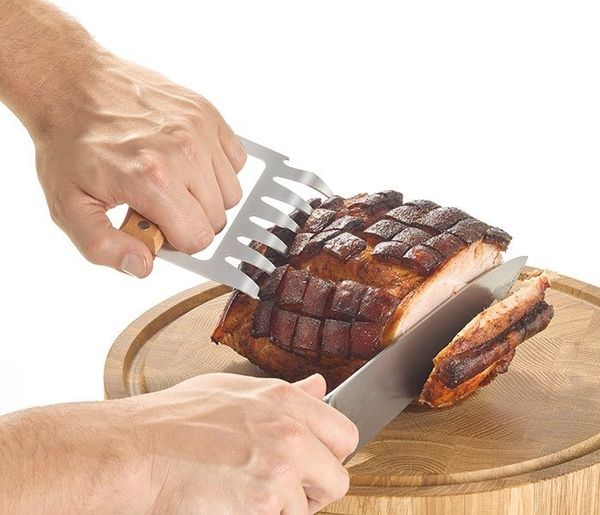 Buddy's Fleischgabel Buddy´s BBQ, Pulled Prok Krallen aus Edelstahl mit Griffen aus Buchenholz
