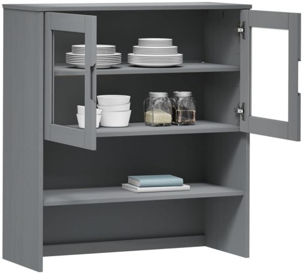 vidaXL Highboard-Oberteil MOLDE Grau 90x35x100 cm Massivholz Kiefer 350551 Bild 2