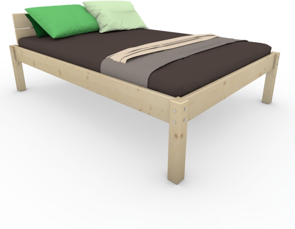 Pfostenbett Massivholzbett (Fichte) "Daybett" 160 x 220 cm 58 cm Holzbett 300kg Bild 5