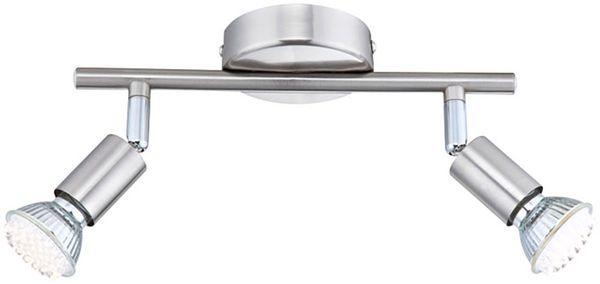 LED Deckenlampe , silber, Spot verstellbar, L 25,5 cm