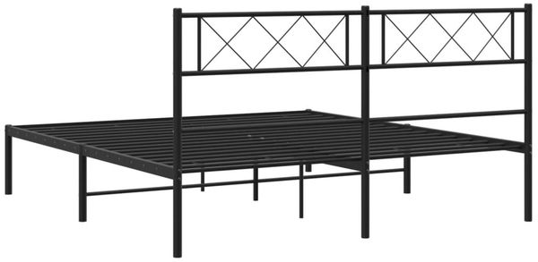vidaXL Bettgestell mit Kopfteil Metall Schwarz 160x200 cm 372280 Bild 7