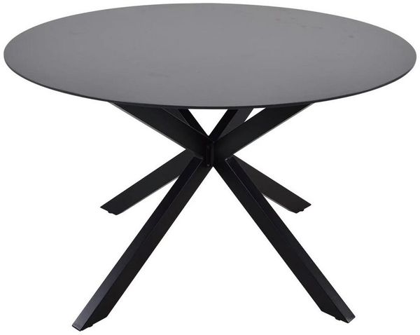 Lesli Living Gartentisch Tafel Kaffeetisch Tisch rund ø120x71 cm Aluminium Glas