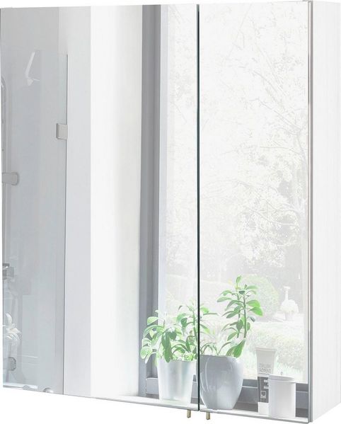 Spiegelschrank Badschrank Badspiegel Wandspiegel 2türig weiß glanz