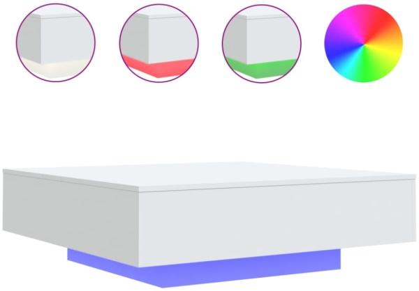 vidaXL Couchtisch mit LED-Leuchten Weiß 100x100x31 cm 836602 Bild 3