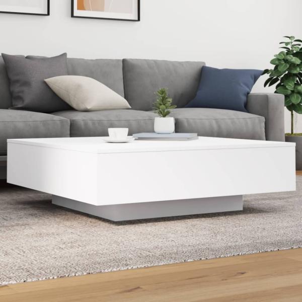 vidaXL Couchtisch mit LED-Leuchten Weiß 100x100x31 cm 836602 Bild 1