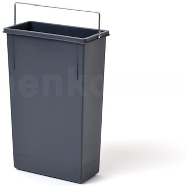 HAILO 1082479 Ersatzeimer 7 L mit Metallbügel grau für TANDEM 2-fach Abfallsorter / Hailo TA Swing 30.2/31 / Eimer / Mülleimer / Abfalleimer / Einsatz