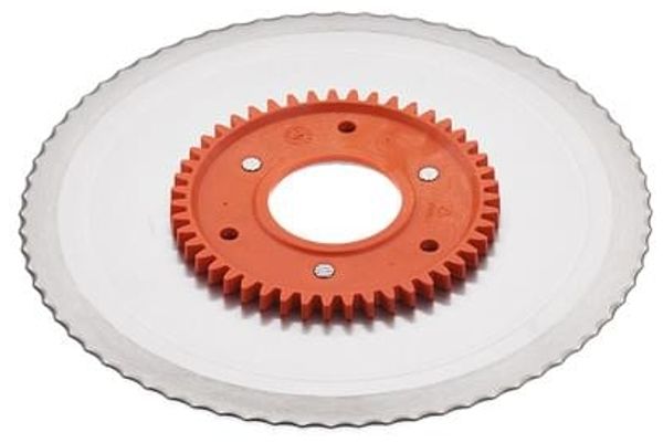 ritter Ersatzmesser 519.107 gezahnt Wellenschliffmesser mit orangem Zahnrad passend zu Ritter Classico1, Icaro7