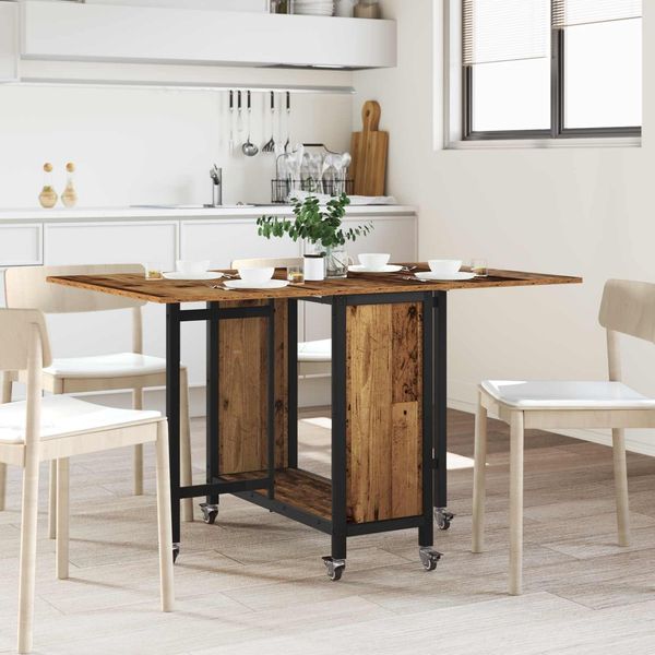 vidaXL Faltbarer Esstisch mit Rollen 130 x 80 x 76,5 cm Stahl PB 8006047