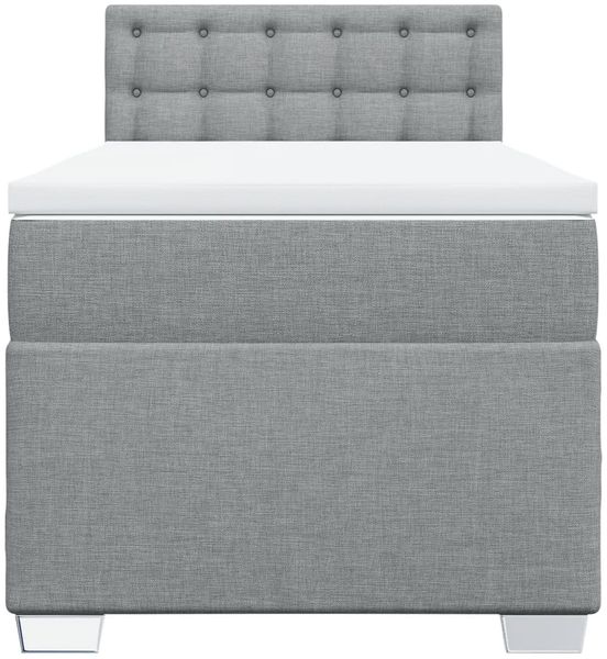 vidaXL Boxspringbett mit Matratze Hellgrau 80x200 cm Stoff 3288029 Bild 6