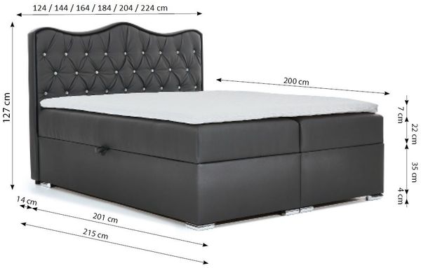 Boxspringbett SAHAN 120x200 cm Kunstleder Schwarz Bild 3