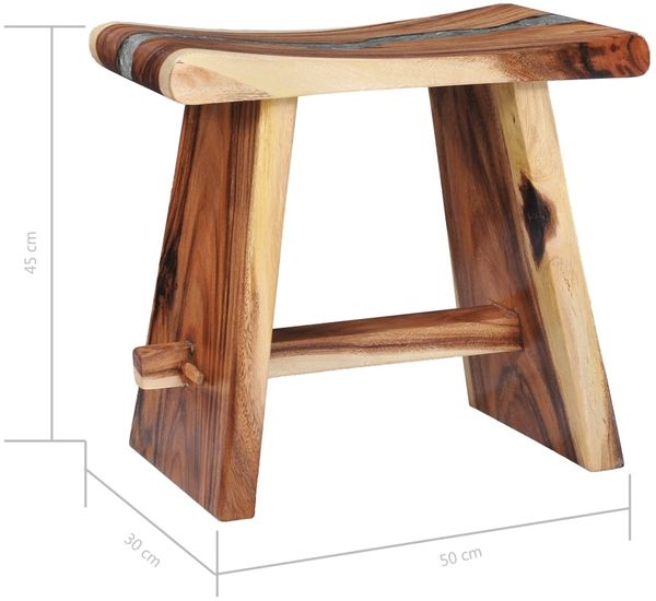 vidaXL Hocker Massives Suarholz und Polyresin 281647 Bild 8