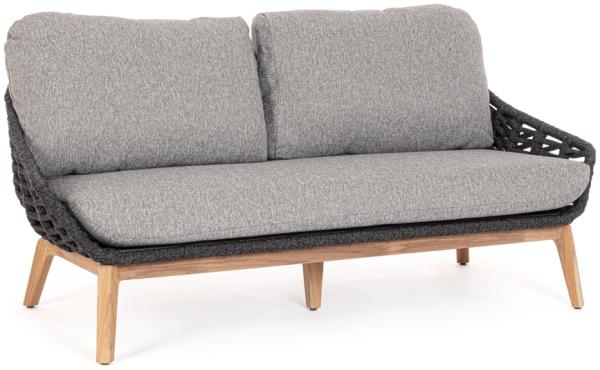 Gartensofa Tamires aus Teakholz, Anthrazit