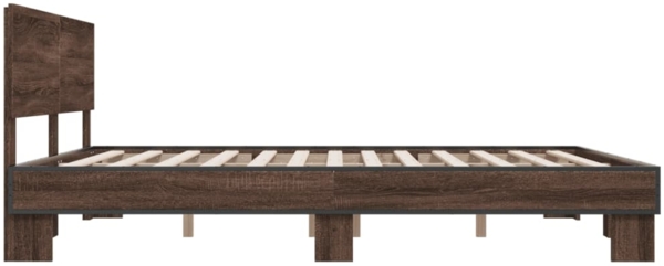 vidaXL Bettgestell Braun Eichen-Optik 200x200 cm Holzwerkstoff Metall 3280176 Bild 4