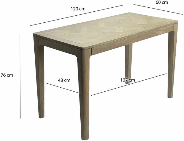 Esstisch Massivholz Mango 120x60 cm white wash - Rechteckiger Esszimmertisch Holz - Küchentisch modern für 6 Personen - Stabiler Holztisch - Tisch für Esszimmer Bistrotisch Handmade Bild 4