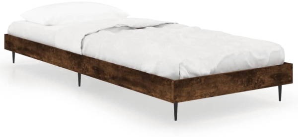 vidaXL Bettgestell ohne Matratze Räuchereiche 75x190 cm Holzwerkstoff 832314