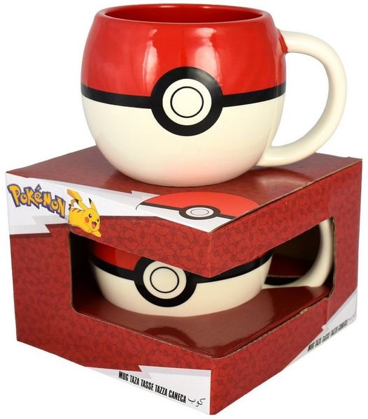 United Labels® Tasse Pokemon 3D Tasse Pokeball Kaffeetasse Becher Kaffeebecher 430 ml, Keramik