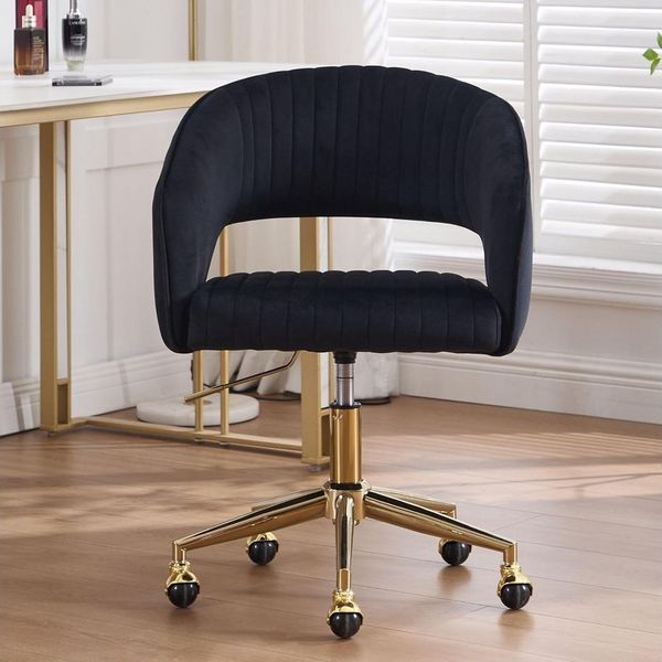 WAHSON OFFICE CHAIRS Bürostuhl aus Chenille/PU-Leder, ergonomisch Drehstuhl mit Rollen