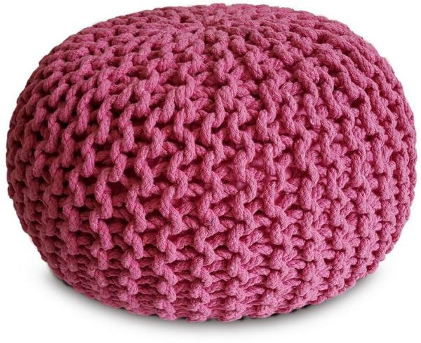 Amagohome Sitzhocker Sitzpouf Strickhocker Pouf Ø45 H30cm Bodenkissen Indoor Baumwolle nach