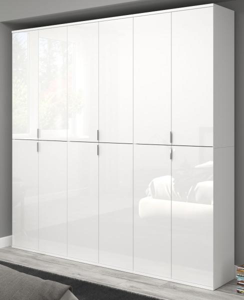 Garderobenschrank SystemX in weiß Hochglanz 183 x 193 cm