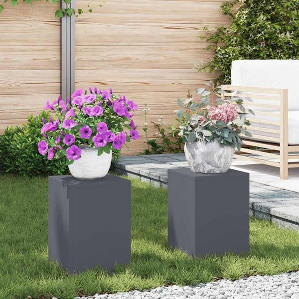 vidaXL Pflanzenständer 2 pcs Anthrazit 24 x 24 x 35 cm Stahl 865808