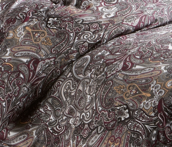 Mako Satin Paisley Bettwäsche orientalisch caramel braun 135x220 + 80x80 Bild 2