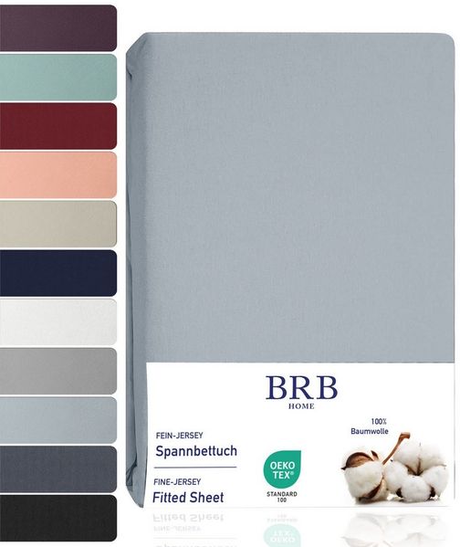 BRB HOME Spannbettlaken Spannbettlaken Jersey Baumwolle für Topper Boxspringbett bis 27 cm, Baumwolle, Gummizug: Rundum, (1 Stück), Matratzen bis 27 cm Höhe, OEKO TEX Standard 100, Jersey Spannbetttuch