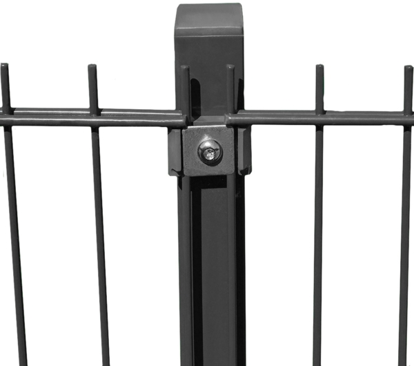 HOME DELUXE Pfosten für Doppelstabmattenzaun MORATA - 1700 mm Anthrazit Bild 3
