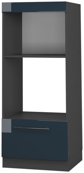 Mikrowellenschrank Fame-Line Dunkelblau Hochglanz 60 cm offen Vicco