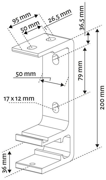 empasa Gelenkarmmarkise "START" / "START PLUS": Deckenhalterung Markisenhalterung zur Deckenmontage