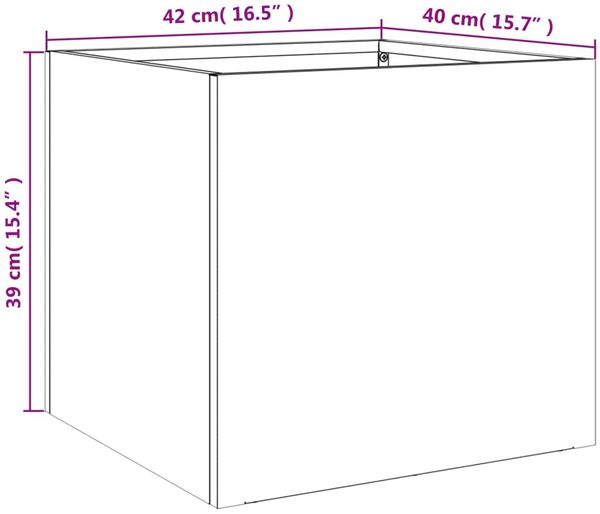 vidaXL Pflanzkübel Anthrazit 42x40x39 cm Stahl 841551 Bild 10