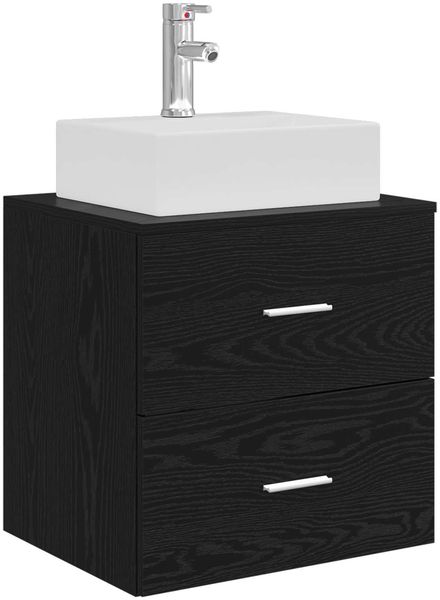 vidaXL Wandmontierte Waschtisch Schwarze Eiche 49,5 x 41 x 62,5 cm 890279