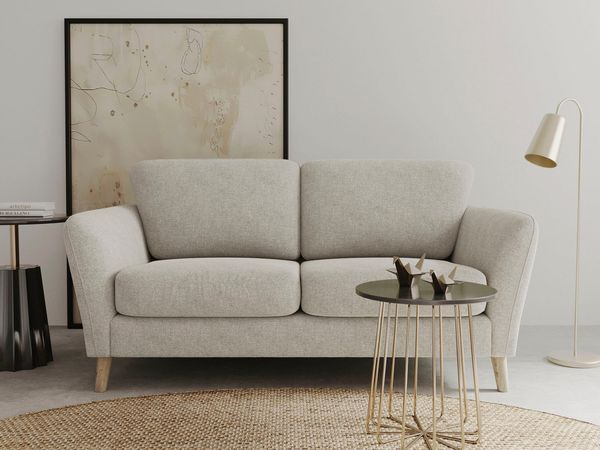 Home affaire 2-Sitzer MARSEILLE Kompaktsofa 170 cm, Cord, Flachgewebe, Struktur, Webstoff, Massivholzbeine Eiche, Landhausstil, Wellenunterfederung