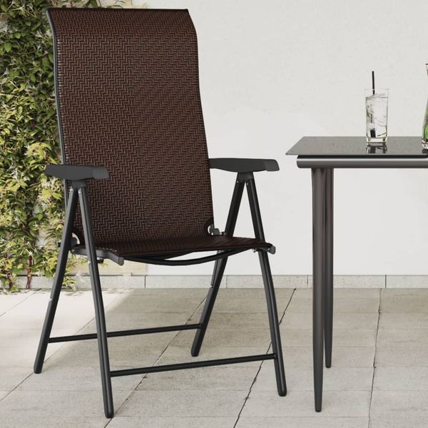 vidaXL Gartenstühle 4 Stk. Klappbar Braun Poly Rattan 3270608