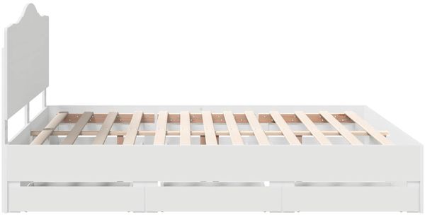 vidaXL Bettrahmen mit Schubladen Weiß 200 x 200 cm Ingenieurs Holz 3413380 Bild 9