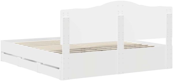 vidaXL Bettrahmen mit Schubladen Weiß 200 x 200 cm Ingenieurs Holz 3413380 Bild 10