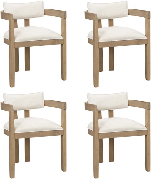 Merax Polsterstühle(Set, 4 St), 4er Set Esszimmerstühle, aus Massivholz, bequem und atmungsaktiv, Leinenstoff, Naturfarbe