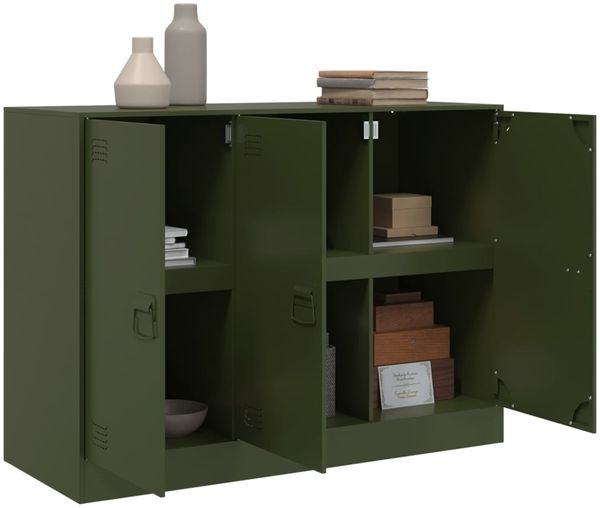 Sideboard, Kommode Olivgrün 99x39x73 cm Stahl j2266p Bild 5