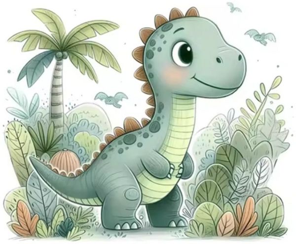 Montegoni Wandtattoo Dinosaurier, Wandsticker für Kinderzimmer – süßes Cartoon Design, Selbstklebend, Leicht entfernbar, Kindersicheres Material