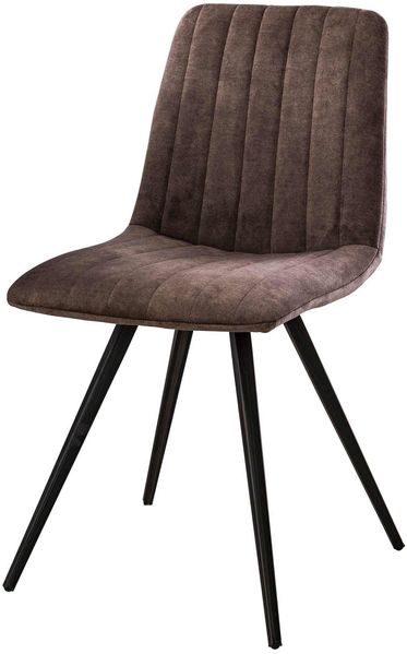Esszimmerstuhl Velstik 4er-Set, Samtbezug, modern, Braun, bequeme Sitzschale, Metallgestell