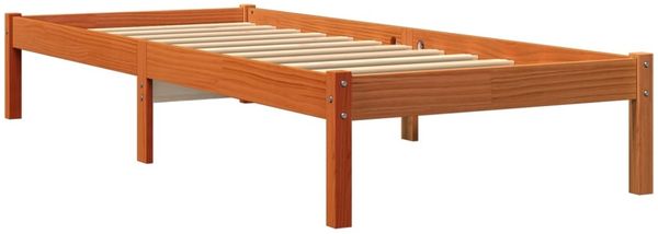 vidaXL Massivholzbett ohne Matratze Wachsbraun 90x190 cm Kiefernholz 844836 Bild 3