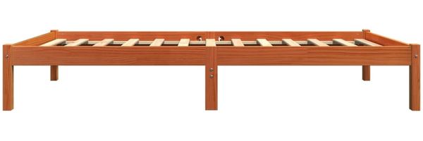 vidaXL Massivholzbett ohne Matratze Wachsbraun 90x190 cm Kiefernholz 844836 Bild 5