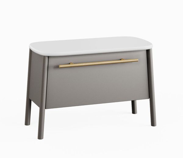 BADEDU TANA Sitzbank 68 cm breit, Grau matt, mit Füßen