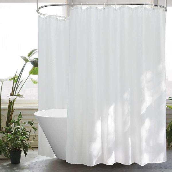 Extra Breiter Textil Duschvorhang Weiß 300x200 Anti Schimmel Wasserdicht