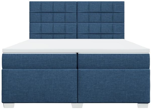 vidaXL Boxspringbett mit Matratze Blau 200x200 cm Stoff 3290601 Bild 4