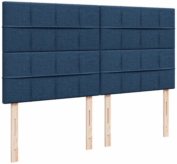 vidaXL Boxspringbett mit Matratze Blau 200x200 cm Stoff 3290601 Bild 8