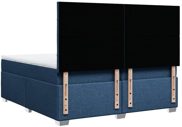 vidaXL Boxspringbett mit Matratze Blau 200x200 cm Stoff 3290601 Bild 10