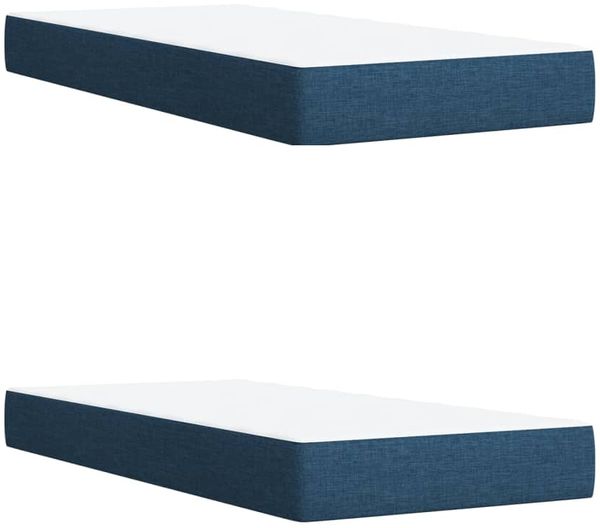 vidaXL Boxspringbett mit Matratze Blau 200x200 cm Stoff 3290601 Bild 6