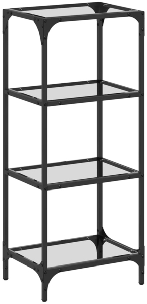 vidaXL Regal mit Glasböden Transparent 40x30x95 cm Stahl 846038