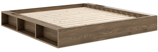Karup Design Stauraumbett Ziggy Bed, Stauraumbett, FSC®-zertifiziertes Massivholz made in Europe (Erhältlich für Matratzen Breite 90, 120, 140, 160 oder 180 cm), mit 3 Ablagen, inklusive Lattenrost, ohne Matratze, mehrere Farben