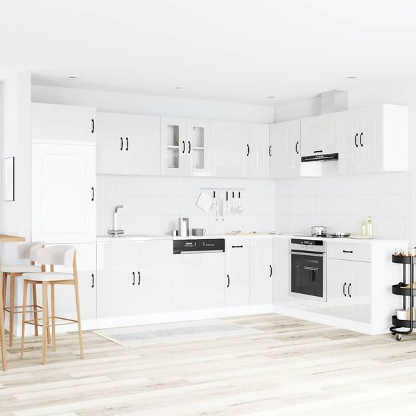 vidaXL Küchenschrank mit Tür Kalmar Glänzend Weiß 80 x 46 x 81.5 cm 3315003